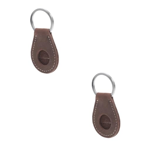 minkissy 2 Stück Münzhüllen Münzhalter Herausfordern Schlüssel Gedenk- Kollektor Münze Stichworte Slot Viertel Halter Münzhalter-lederetui Dark Brown Zinklegierung von minkissy