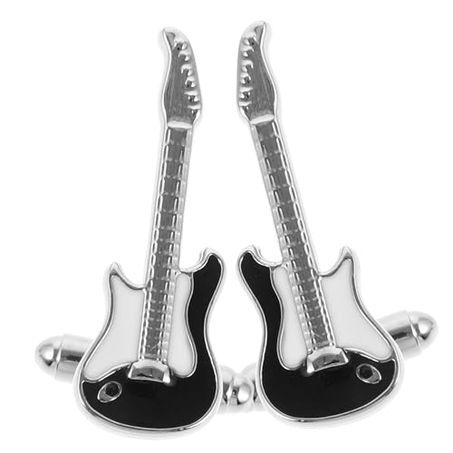 minkissy 2 Stück Musik Manschettenknöpfe Teilig Gitarrenform Cufflinks Herren Business Hochzeit Party Small Schmuck Accessoire für Hemd und Anzug von minkissy