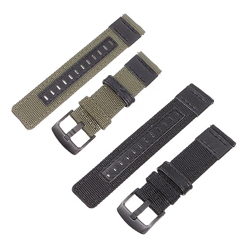 minkissy 2 Stück Nylon Canvas Uhrband für Galaxy Watch Verstellbares Atmungsaktives Armband für Sport Freizeit Langlebig von minkissy