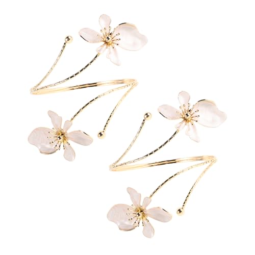 minkissy 2stücke Blumenarmreifen Für Oberarm Offenes Design Für Flexibilität Floraler Armreif Mit Verspielten Details Verstellbar Für Verschiedene Elegantes Armreif Alltag Und Partys von minkissy