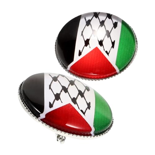 minkissy 2 Stück Palästina Flaggenbrosche Metall Langlebige Anstecknadeln für Anzug Hemd und Rucksack Dekorative Nationalflaggen Pins als Modisches Accessoire und Besonderes von minkissy