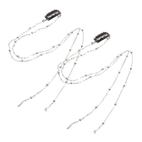 2 Stk Haarzopf-zubehör Haarschmuck Für Mädchen Haarkettenschmuck Haarkette Für Zöpfe Haarschmuck Für Damen Zopfhaar-accessoires Schmücken Fräulein Metallkette Koreanische Version von minkissy