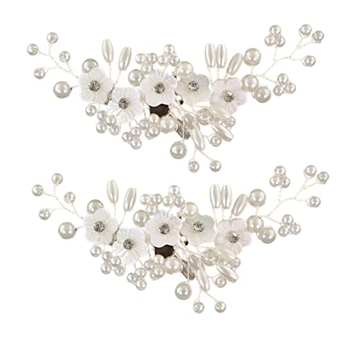 minkissy 2 Stück Perlen Schuhclips Abnehmbare Schuhschnallen für Damen Hochzeitsmode Dekorative Accessoires für High Heels Pumps und Sandalen von minkissy