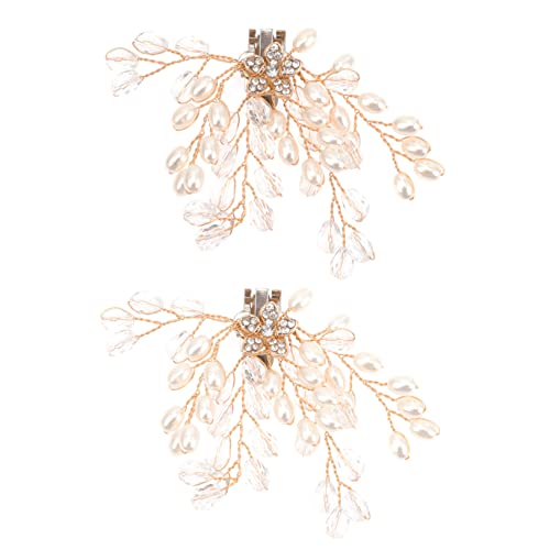minkissy 2 Stück Perlen Schuhclips mit Kristallen Dekorative Schuhschnallen für Hochzeiten Partys und Bälle Handgefertigter Schmuck für Frauen und Mädchen von minkissy