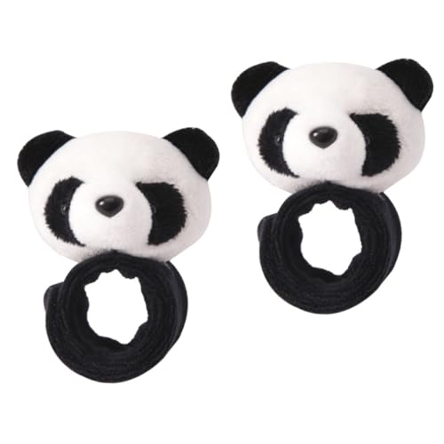 minkissy 2 Stück Plüsch Panda Slap Armbänder Weiche Stoffarmbänder zum Klatschen Kinderfreundlich Dekoratives Partyzubehör Einfach Anzulegen Sicher und Bequem für Erwachsene von minkissy