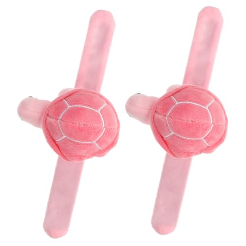 minkissy 2 Stück Plüsch Tier Slap Armband Weiches Stofftier Handgelenkband mit Turtle Hautfreundlich Strapazierfähig Party Deko für Erwachsene als Party Favor von minkissy