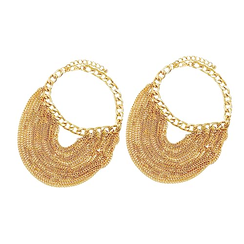 minkissy 2 Stücke Gold Quaste Fußkettchen Damen Punk Geschichtet Schmuck Kette für Strand Party Hochzeit Alltag von minkissy
