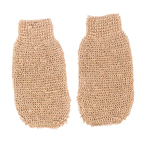 minkissy 2 Stück Ramie Jute Peeling Badehandschuhe Für Körperpeeling Wiederverwendbare Duschhandschuhe Mit Starker Reinigungskraft Für Frauen Und Männer Für Sauna Und Spa von minkissy