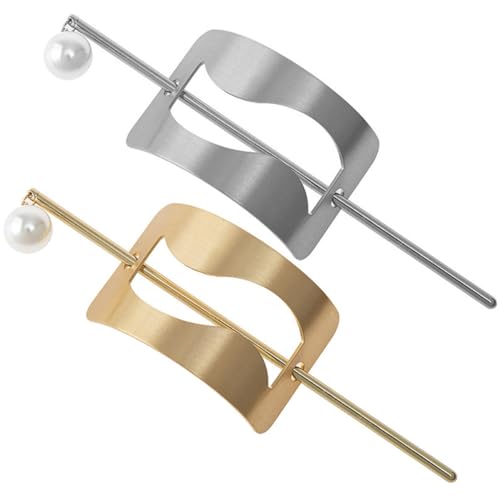 minkissy 2 Stücke Metall Haarnadel Haarspangen für Damen Minimalistische Dutt Clips Goldene Haarstäbchen für Feines und Dickes Haar Vintage Haarschmuck für Hochzeiten und Partys von minkissy