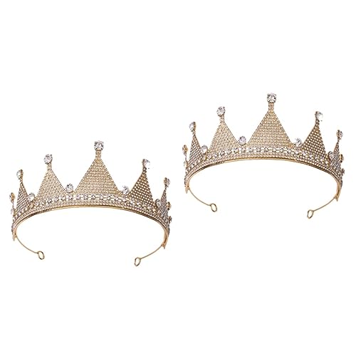 minkissy 2 Stück Regenbogenkrone Brautkrone Abschlussball Kopfschmuck Strass Kopfschmuck Haargummis für Frauen Braut Strass Kristall Tiara/Kristall Barock Königin Geburtstag Krone Hochzeit Krone Haar von minkissy