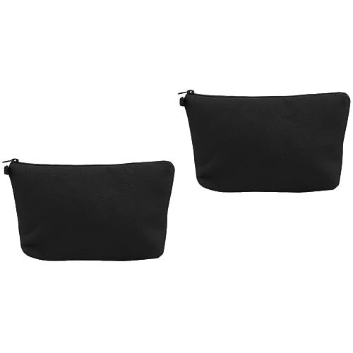 2st Reine Schwarze Kosmetiktasche Organizer Für Make-up-Pinsel Federmäppchen Aus Baumwolle Reise-Kosmetiktasche Make-up-behältertasche Geldbörse Multifunktion Damen Polyurethan von minkissy