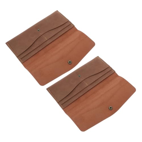minkissy 2stücke Vintage-geldbörse Aus Pu Für Männer Und Frauen Mit RFID-Schutz Ausweishülle Und Kartenetuis Kompakt Und Elegant Für Täglichen Gebrauch Und Reisen von minkissy