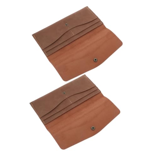 minkissy 2stücke Vintage Schmale Pu Geldbörse Mit Vertikalen Kartenfächern Geldbörse Kartenetui Für Kreditkarten Visitenkarten Schmale RFID Für Schlanke Brieftasche von minkissy