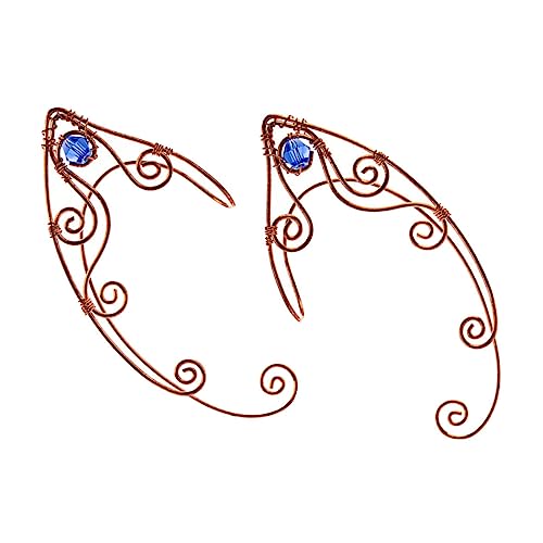 minkissy 2 Stück Retro Ohrclips für Damen Handgefertigt Goldfarben Ohrlochfreie Kreative Ohrklemme Modische Ohrschmuck für Besondere Anlässe von minkissy