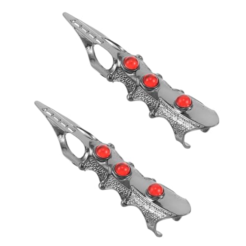 minkissy 2 Stück Retro Punk Gothic Verstellbare Lange Gelenkringe aus Metall für Damen und Herren Stylischer Unisex Schmuck für Halloween Cosplay Bühnenauftritte und Partydekorationen von minkissy
