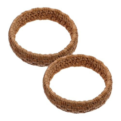 minkissy 2 Stück Retro Rattan Armband Handgewebtes Leichtes Armband Holz Ethnischer Boho für Partys Alltagsmode Individuelles Styling von minkissy
