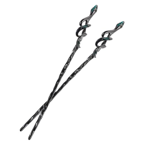 minkissy 2stücke Schlangenhaarstäbchen Haarstäbe Für Damen Haaraccessoires Minimalistischer Schmuck Mit Strass Für Diy Frisur Und Partys von minkissy