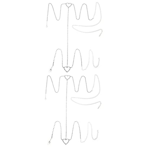 minkissy 2 Stück Rhinestone Herz Bein Kette Körperkette für Damen Verstellbare Glitzer Leg Chain Schmuck für Bikinis Sommerkleider und Partys von minkissy