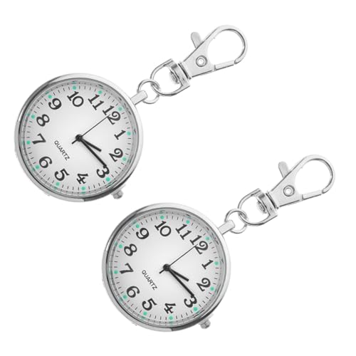 minkissy 2 Stück Runde Nurses Pocket Watch mit Schlüsselanhänger Klare Ziffernblätter Präzise Medizinische Uhr für Pflegekräfte Ärzte Studenten Tragbare Taschenuhr für Reise und Arbeit von minkissy