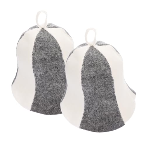 minkissy 2 Stück Saunahut Filz Wärmedämmende Sauna Mütze für Damen Mädchen Komfortable Saunakappe mit Aufhängevorrichtung Schutz für Kopf Haar bei Sauna Dampfbad Spa Zuhause von minkissy