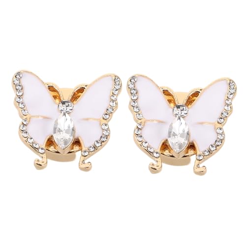 minkissy 2 Stück Schmetterlings Manschettenknöpfe Schmetterlings Brautmanschetten Strass Knopfmanschetten Hemdmanschetten Abnehmbare Falsche Ärmelmanschetten Armmanschettenschmuck Für von minkissy
