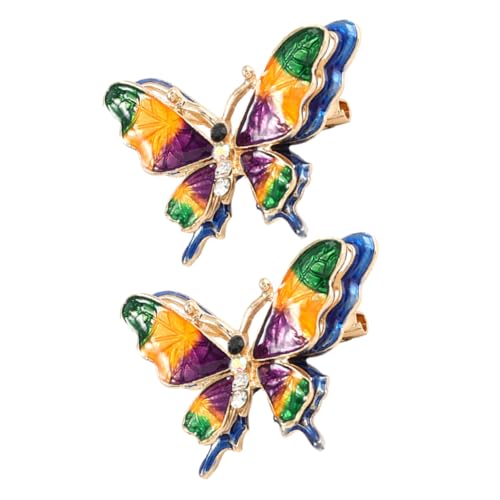 minkissy 2Stücke Schmetterlingsbrosche Pin mit Strass für Damen Anstecknadel für Kleidung Reverspin Schmuck für Besondere Anlässe von minkissy