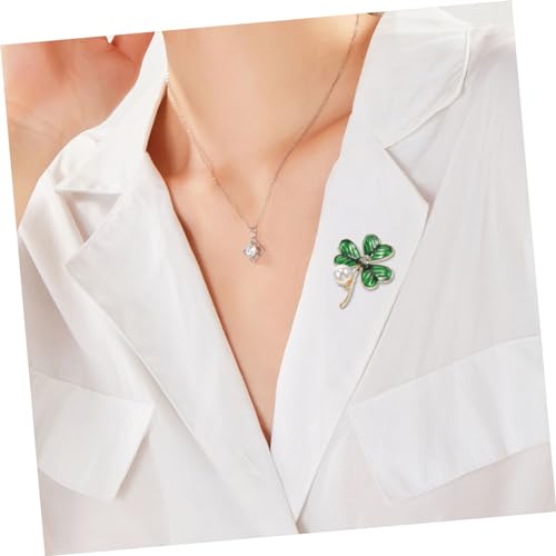 minkissy 2 Stück Shamrock Brosche mit Strass Metall Anstecknadel für Damen Langlebige Kleiderklammer Farbecht Modisches Accessoire für Jacken Rucksäcke und Blusen von minkissy