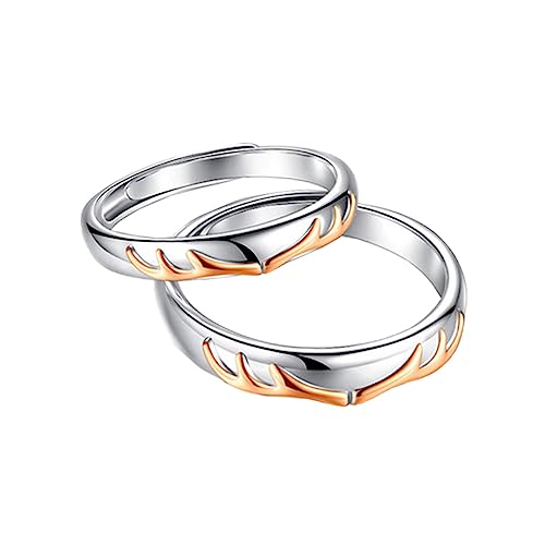 minkissy 2 Stück Silber Ringe Verstellbare Finger Ringe für Chic Hand Ornament für Partys und Besondere Anlässe Freundschaftsringe für Valentinstag und von minkissy