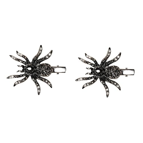 minkissy 2st Spinne Haarnadel Spinnenclips Halloween Spinnenhaarspange Kristall-strass-haarspangen Haarnadeln Aus Kristall Haarspangen Für Damen Legierung Strass Mädchen Fräulein Bilden von minkissy