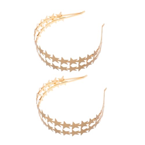 minkissy 2stücke Doppellagiges Stirnband Mit Glitzersternen Für Mädchen Und Damen Metall-haarband Für Hochzeitspartys Und Silvesterfeiern Schlichtes Und Stilvolles Design von minkissy