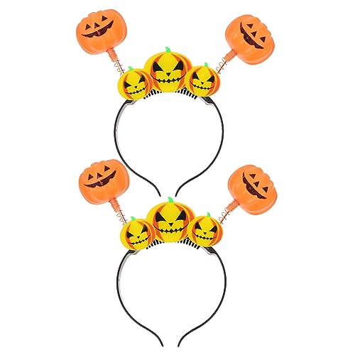 minkissy 2st Stirnband Halloween-haarreifen Damen Stirnbänder Kürbis Haarreifen Festival-party-kopfschmuck Halloween-stirnbänder Für Frauen Kürbisschädel Schmücken Skelett Fräulein Plastik von minkissy