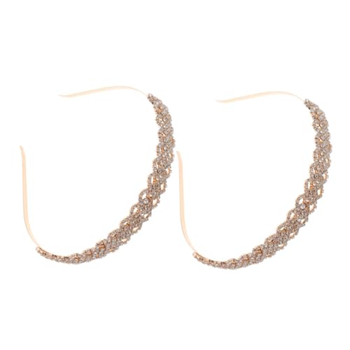 minkissy 2stücke Stirnband Mit Strass Für Damen Eleganter Haar-schmuck Für Hochzeit Und Festivitäten Leicht Und Langlebig Passend Zu Verschiedenen Frisuren von minkissy