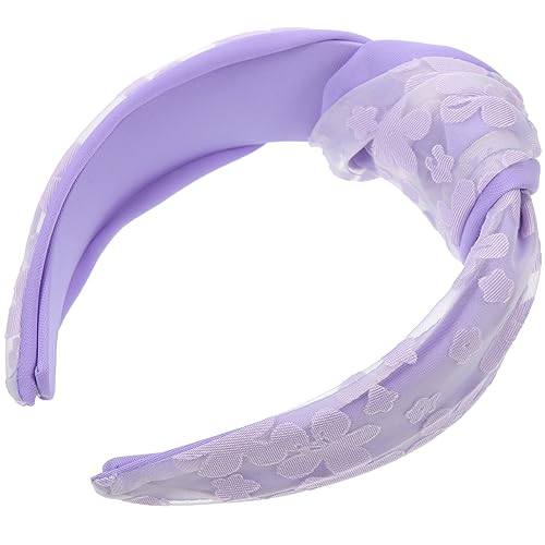 minkissy 2st Stirnband Stirnbänder Für Frauen Nicht Knoten Haar Zubehör Geknotetes Haarband Kopfbedeckung Mit Breitem Knoten Breite Stirnbänder Fräulein Haare Kämmen Gaze Violett Knick von minkissy