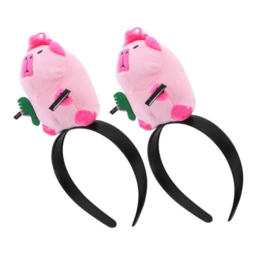 minkissy 2stücke Lustige Kapybara-kopfband Cartoon-haarband Für Partys Und Cosplay Strapazierfähigem Material Für Geburtstagsfeiern Und Thematische Veranstaltungen Pinke von minkissy