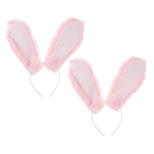 minkissy 2stücke Hasenohren Haarreif Süßes Kostümzubehör Für Cosplay Partys Und Festivals Flauschige Bunny Ohren Für Mädchen Und Für Halloween Und Ostern von minkissy