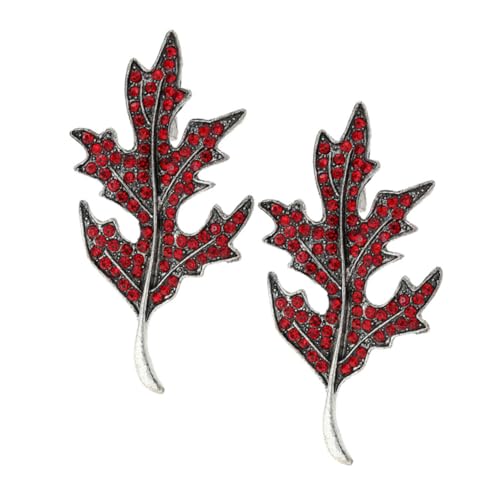 minkissy 2 Stück Strass Ahornblatt Brosche für Damen Funkelnde Herbst Schmucknadeln Vielseitige Anstecknadel für Jacken Schals Taschen Elegantes Vintage-design für Thanksgiving und Partys von minkissy
