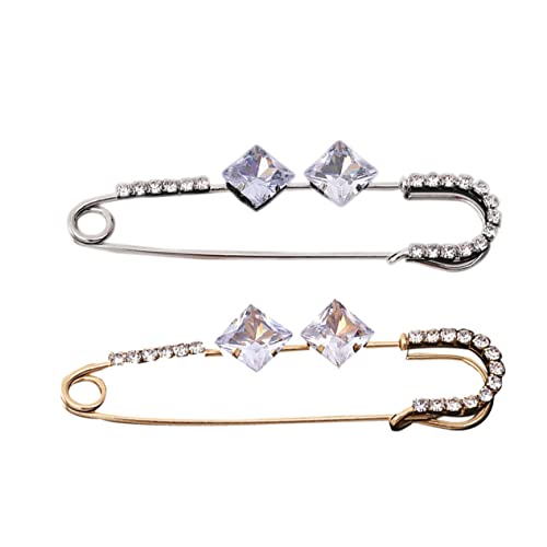 minkissy 2 Stück Strass Schalclip Teilig Gold Silber mit Zirkonia Sicherheitsnadeln für Tücher Cardigans und Pullover Schmuck Clips für Damenkleidung minkissy 2 Stück Strass Schalclip Teilig Gold Silber mit Zirkonia Sicherheitsnadeln für Tücher Cardigans und Pullover Schmuck Clips für Damenkleidung von minkissy