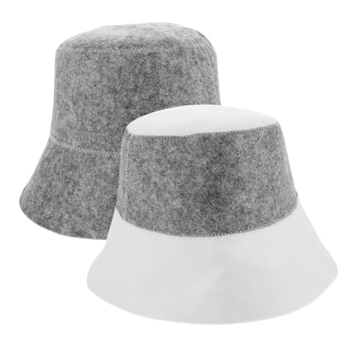 minkissy 2 Stück Teiliges Filz Saunahut für Damen und Herren Isolierende Hitzebeständige Badekappe mit Schweißabsorbierender Funktion Robuste Verarbeitung für Sauna Reise und Kalte von minkissy