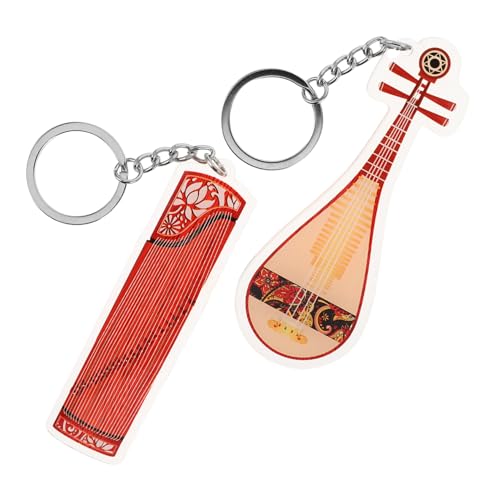 minkissy 2stücke Pipa-schlüsselanhänger Mit Musikinstrumentenmotiven Guzheng-design Acryl-schlüsselanhänger Für Rucksäcke Und Taschen Chinesisches Musikinstrument-anhänger Dekorativ von minkissy