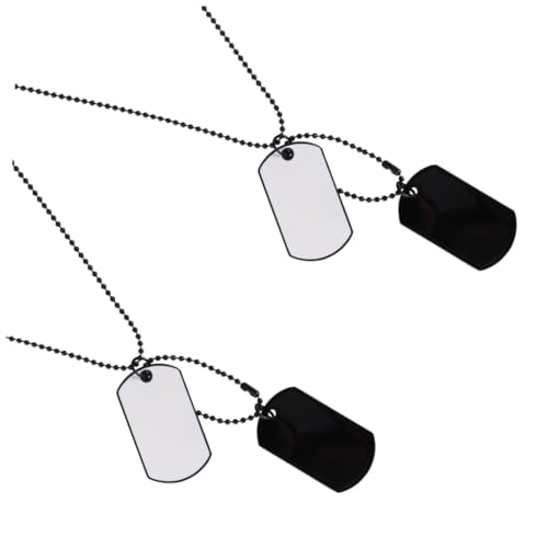 minkissy 2 Stück Teiliges Halsketten für Damen und Herren Doppelseitige Anhänger mit Schwarzer und Weißer Emaille Lange Legierte Pulloverkette Halsdekoration Vielseitig Kombinierbar für von minkissy