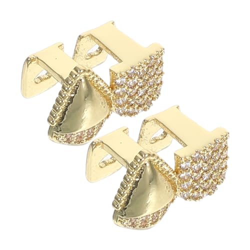 minkissy 2 Stück Teiliges Hip Hop Teeth Caps mit Funkelnden Zirkonsteinen Leichte und Langlebige Halloween Zahngrills Vampirzähne für Cosplay und Party von minkissy