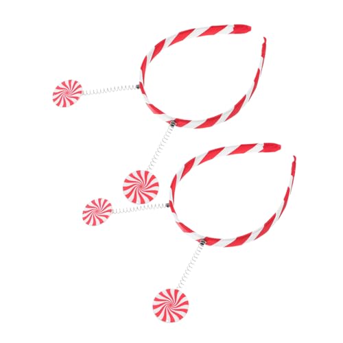 minkissy 2stücke Lutscher Cartoon-stirnband Für Mädchen Pfefferminzbonbon-stirnband Aus Acryl Für Weihnachts-party Süßes Weihnachts-haaraccessoire Für Junge Mädchen Und Kleinkinder von minkissy