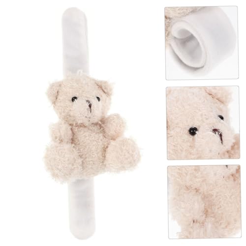 minkissy 2 Stück Teiliges Plüsch Schnapparmband Weiches Tierarmband mit Kleinem Bärenmotiv Bequemes und Strapazierfähiges Kuscheltier Armband für Partys und Cremeweiß von minkissy