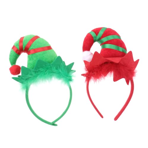 minkissy 2 Stück Teiliges Weihnachts Haarreif mit und Grünem Geweih Leicht Bequem Festlicher Kopfschmuck für Mädchen und Damen für Weihnachtsfeiern Karneval und Kostümpartys von minkissy
