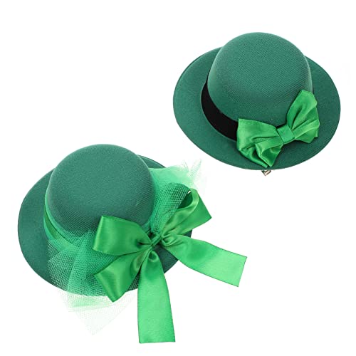 minkissy 2stücke Grüner Kleeblatt Haarclip Für Patrick's Day Schicke Hut Haarspangen Mit Schleifen-design Für Partys Feiern Und Tägliches Styling Leicht Und Komfortabel von minkissy