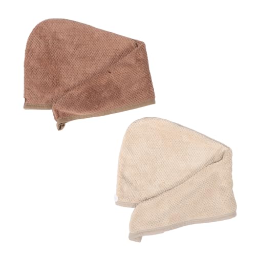 minkissy 2 Stück Saugfähige Haartrocknungshaube Schnelltrocknender Turban Mikrofaser Handtuch für Damen Wasserabsorbierend für Reisen und Zuhause von minkissy