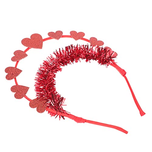 minkissy 2 Stück Valentinstag Stirnband Neujahr Kopf Rot Herz Stirnband Amor Valentinstag Stirnband Valentinstag Kopfbedeckung Herz Kopf Boppers Liebhaber Filztuch Aldult Antenne von minkissy