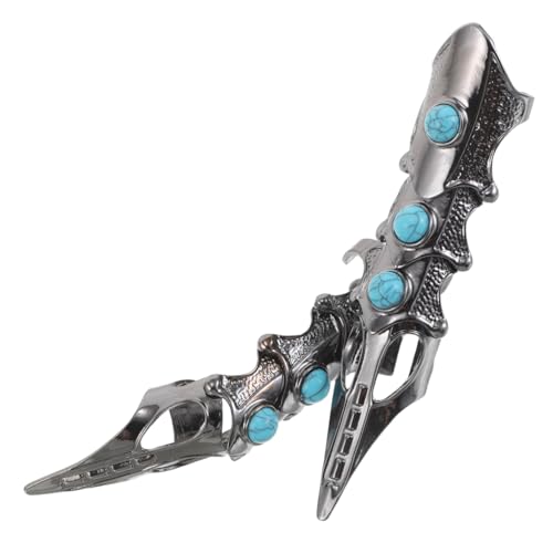 minkissy 2stücke Herrenringe Gothic-ring Verstellbare Ringe Türkisfarbenes Ringset Statement-ringe Halloween-fingerschmuck Vollfinger-gothic-ring Cosplay-fingerring Fingeraccessoires von minkissy