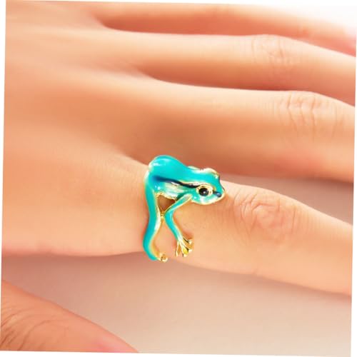 minkissy 2 Stück Verstellbarer Frosch Ring Damen Set Süßer Offener Schmuck Tiermotiv Einstellbar Komfortabel Alltag Party von minkissy