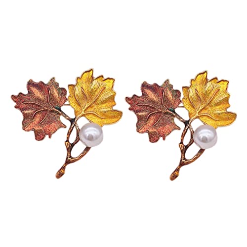 minkissy 2 Stück Vintage Brosche Maple Leaf Anstecknadel Filigraner für Damen Modische Schmuckbrosche für Kleidung Taschen Hüte Hochzeiten und Partys von minkissy